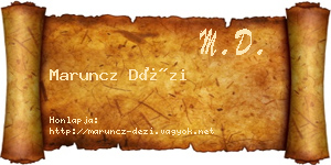 Maruncz Dézi névjegykártya